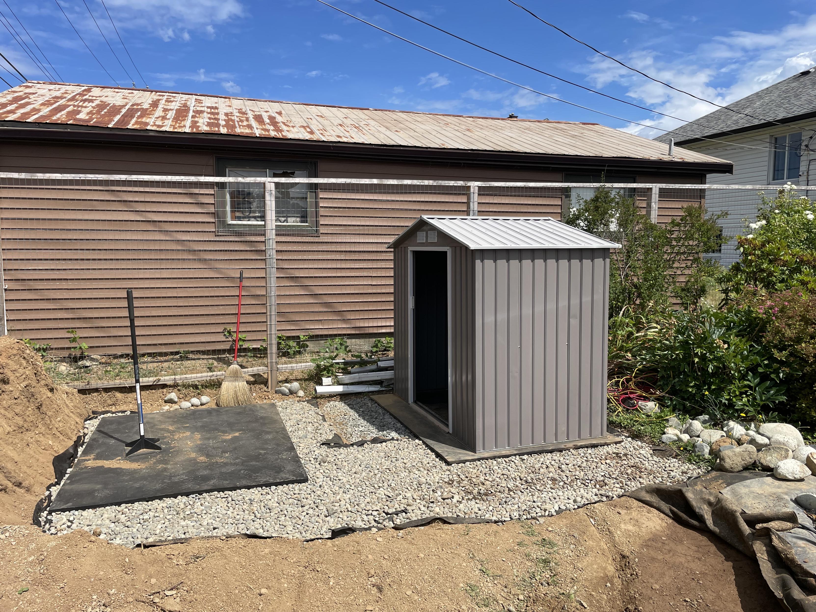 The shed now turned fully 90°